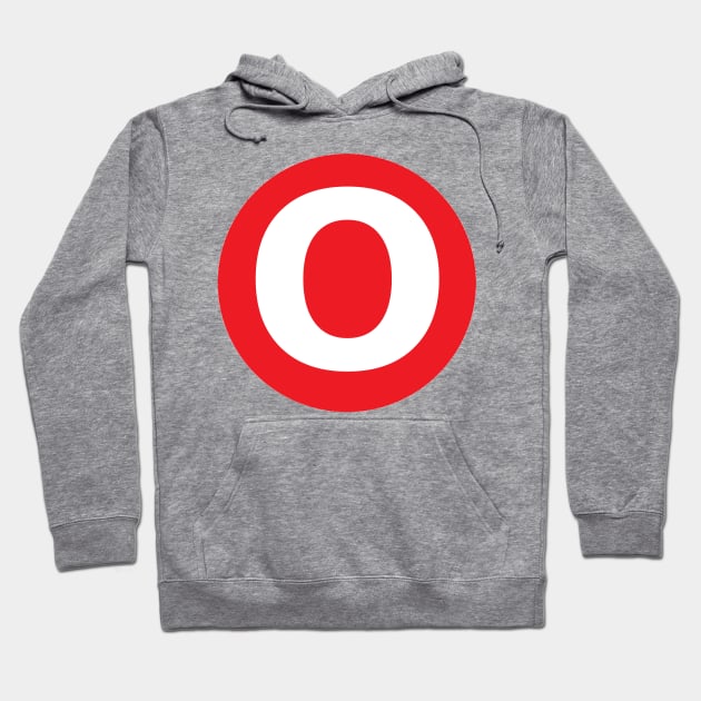 Letter O Big Red Dot Letters & Numbers Hoodie by skycloudpics